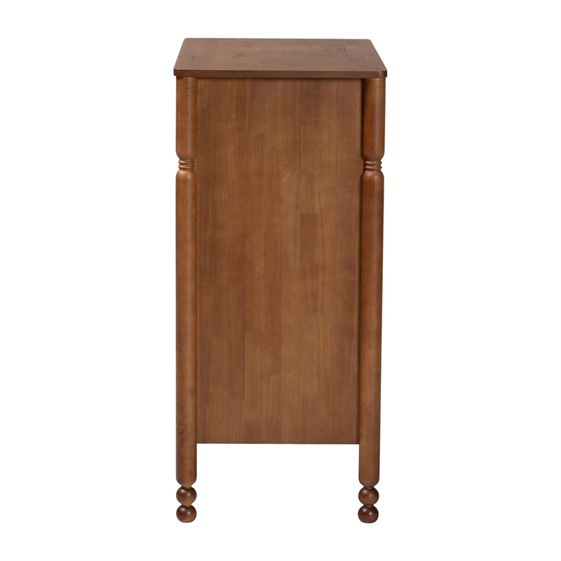 Baxton Studio Hoffman Chest 4-Drawer Vertical Storage Cabinet Walnut Brown