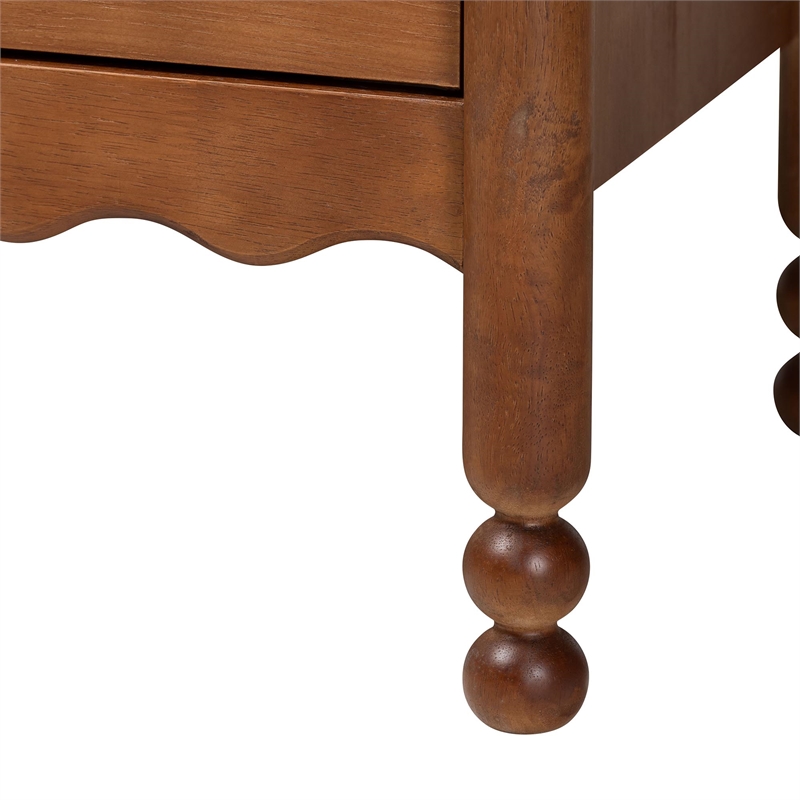 Baxton Studio Hoffman Chest 4-Drawer Vertical Storage Cabinet Walnut Brown