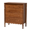 Baxton Studio Hoffman Chest 4-Drawer Vertical Storage Cabinet Walnut Brown