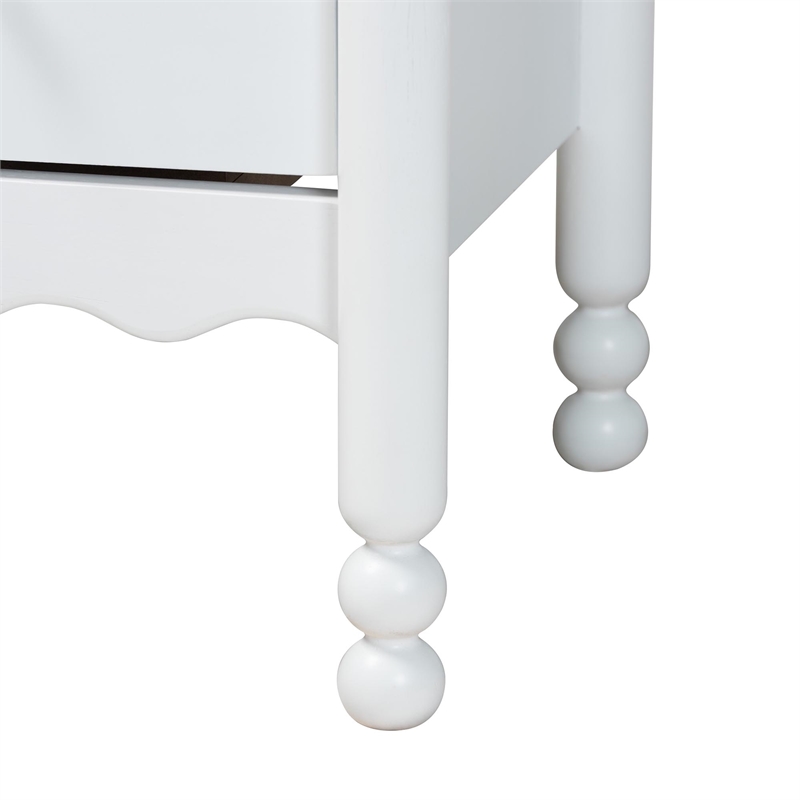 Baxton Studio Hoffman Chest 4-Drawer Vertical Storage Cabinet White