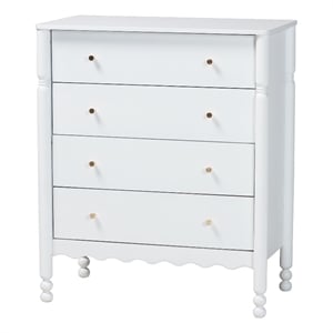 Baxton Studio Hoffman Chest 4-Drawer Vertical Storage Cabinet White