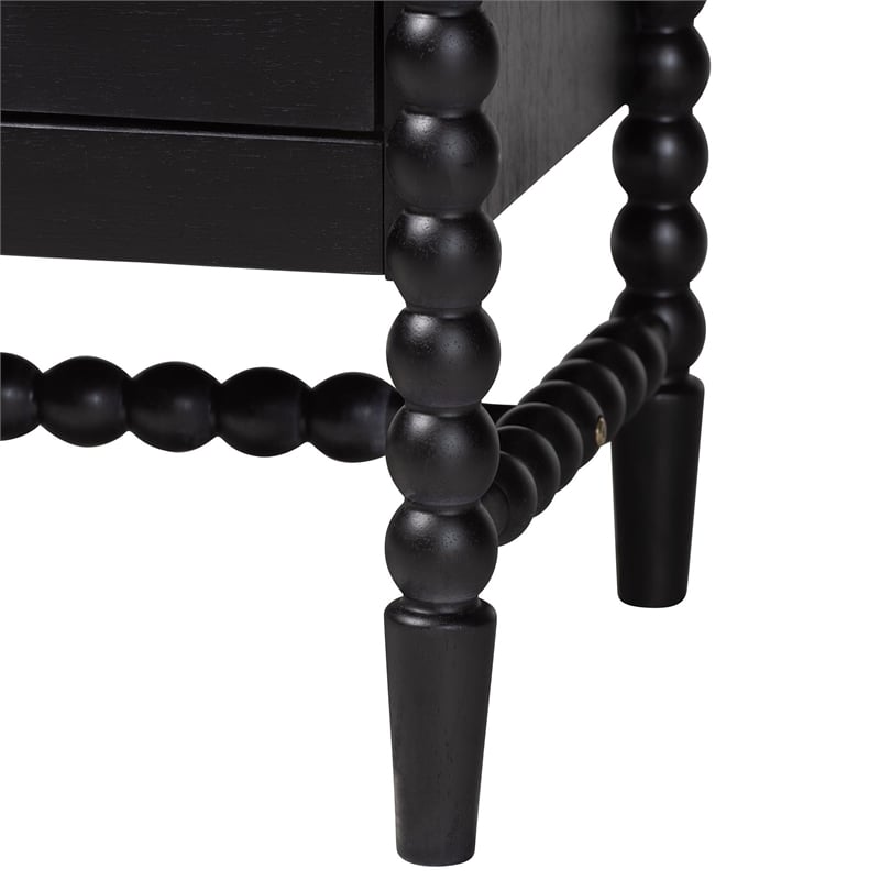 Baxton Studio Brantley Spindle Chest 4-Drawer Vertical Storage Cabinet Black