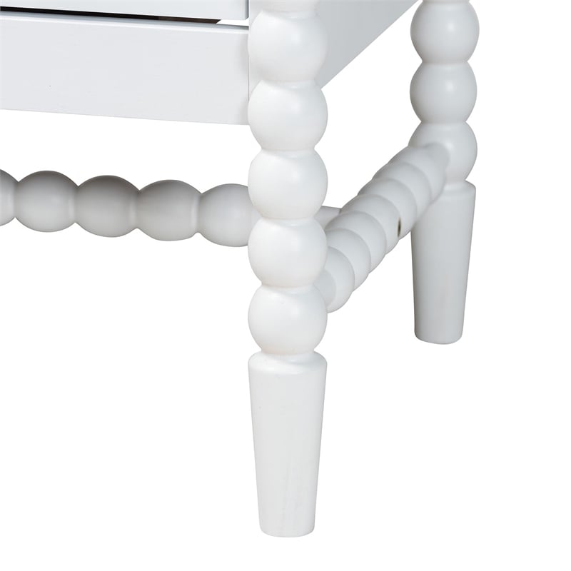 Baxton Studio Brantley Spindle Chest 4-Drawer Vertical Storage Cabinet White
