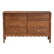 Baxton Studio Hoffman Dresser 6-Drawer Horizontal Storage Cabinet Walnut Brown