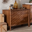 Baxton Studio Hoffman Dresser 6-Drawer Horizontal Storage Cabinet Walnut Brown