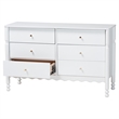 Baxton Studio Hoffman Dresser 6-Drawer Horizontal Storage Cabinet White