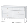 Baxton Studio Hoffman Dresser 6-Drawer Horizontal Storage Cabinet White