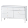 Baxton Studio Hoffman Dresser 6-Drawer Horizontal Storage Cabinet White