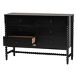 Baxton Studio Brantley Spindle Dresser 6-Drawer Horizontal Storage Cabinet Black