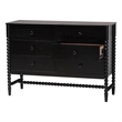 Baxton Studio Brantley Spindle Dresser 6-Drawer Horizontal Storage Cabinet Black
