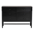 Baxton Studio Brantley Spindle Dresser 6-Drawer Horizontal Storage Cabinet Black
