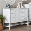 Baxton Studio Brantley Spindle Dresser 6-Drawer Horizontal Storage Cabinet White