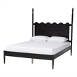 Baxton Studio Brantley Spindle Platform Bed Frame with Headboard Black Queen