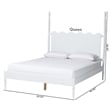 Baxton Studio Brantley Spindle Platform Bed Frame with Headboard White Queen