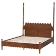 Baxton Studio Hoffman Platform Bed Frame with Scalloped Design Walnut Brown King