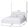 Baxton Studio Hoffman Platform Bed Frame with Scalloped Design White King