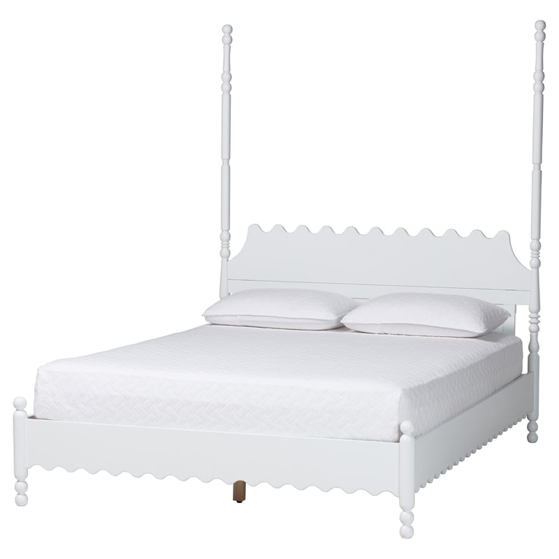 Baxton Studio Hoffman 4-Piece Bedroom Set Dresser Nightstands White Queen