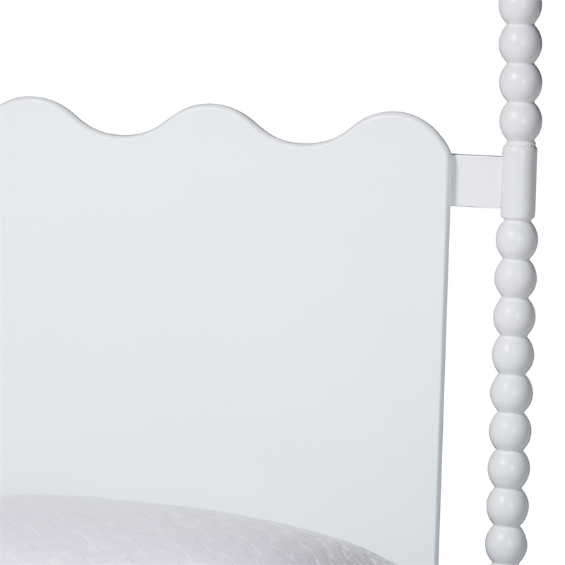 Baxton Studio Brantley 4-Piece Bedroom Set Dresser Nightstands White Queen