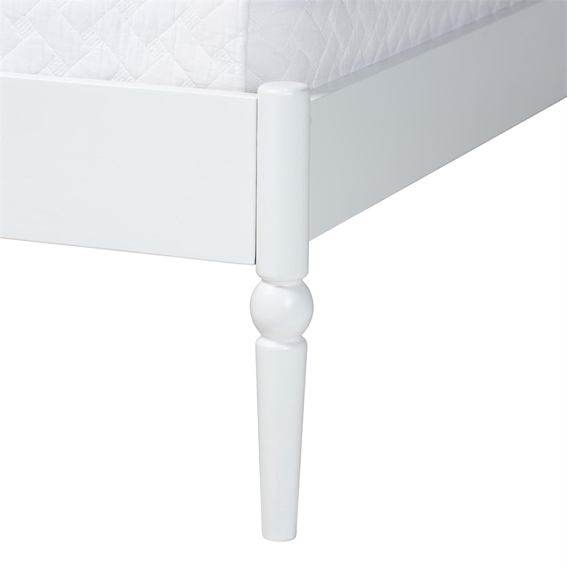 Baxton Studio Brantley 4-Piece Bedroom Set Dresser Chest Nightstand White Queen