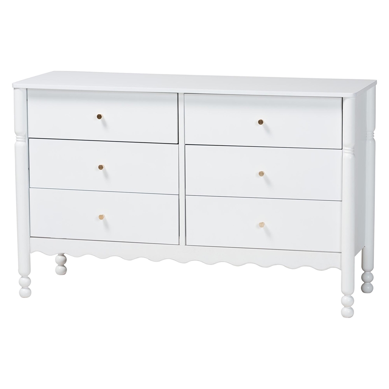 Baxton Studio Hoffman 4-Piece Bedroom Set Dresser Chest Nightstand White King