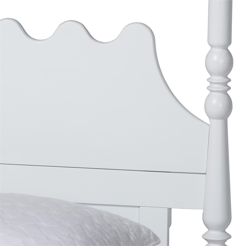Baxton Studio Hoffman 4-Piece Bedroom Set Dresser Chest Nightstand White King