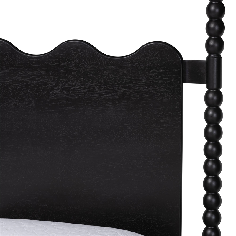 Baxton Studio Brantley 4-Piece Bedroom Set Dresser Nightstands Black King