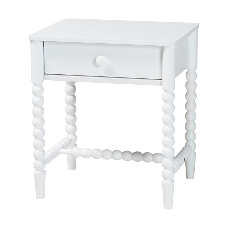 Baxton Studio Brantley 4-Piece Bedroom Set Dresser Chest Nightstand White King