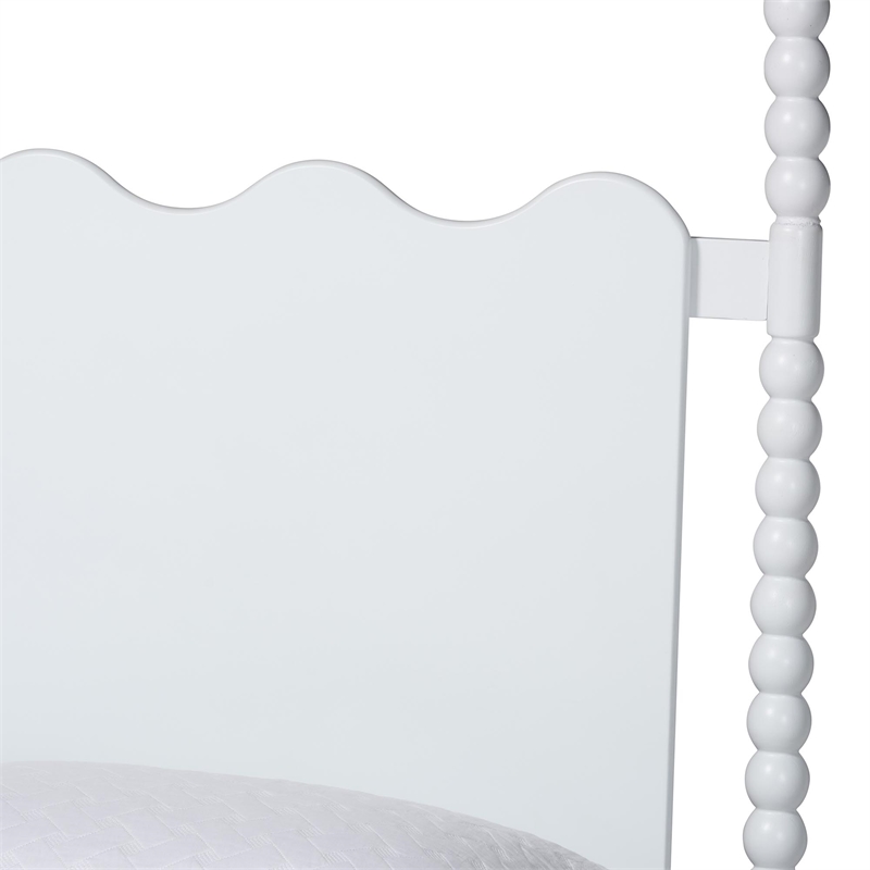 Baxton Studio Brantley 4-Piece Bedroom Set Dresser Chest Nightstand White King