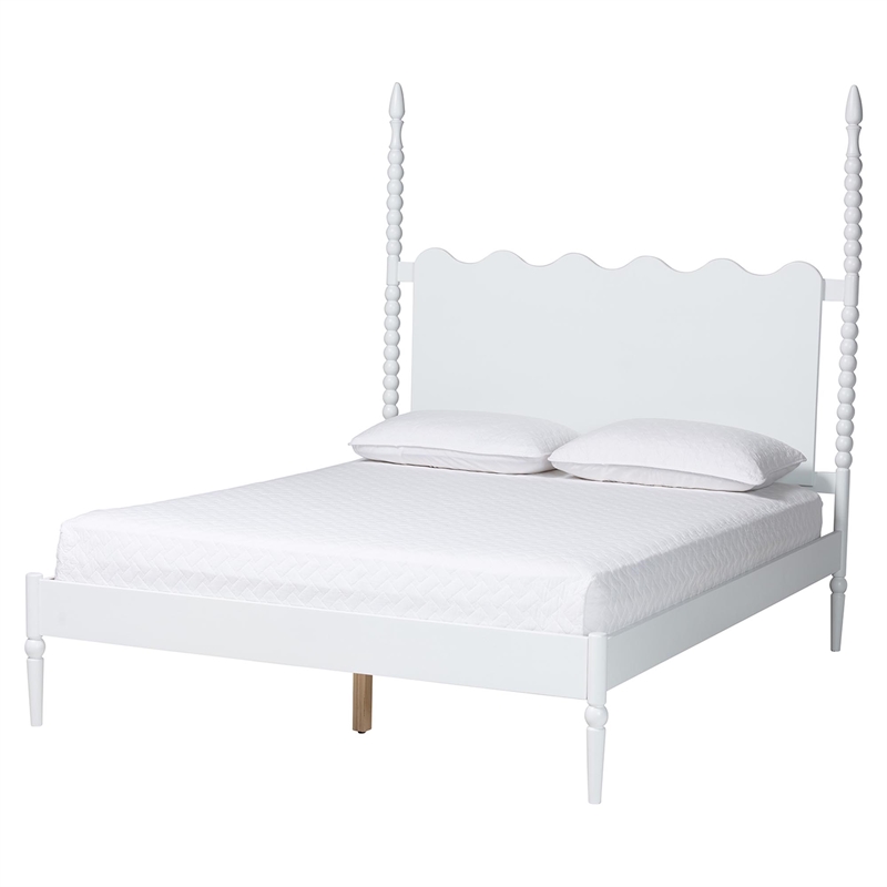Baxton Studio Brantley 4-Piece Bedroom Set Dresser Nightstands White King