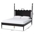Baxton Studio Brantley Spindle Platform Bed Frame with Headboard Black King