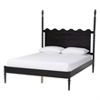 Baxton Studio Brantley Spindle Platform Bed Frame with Headboard Black King