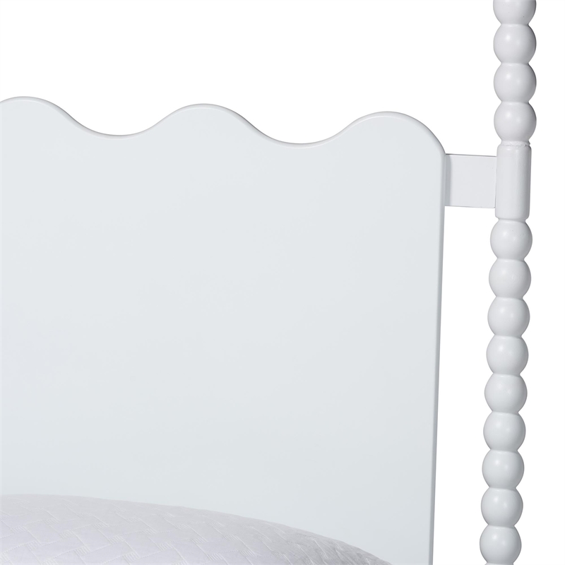 Baxton Studio Brantley Spindle Platform Bed Frame with Headboard White King