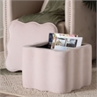 Baxton Studio Paulina Velvet Storage Ottoman Lid Top Accent Stool Light Pink