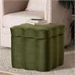Baxton Studio Paulina Velvet Storage Ottoman Lid Top Accent Stool Moss Green
