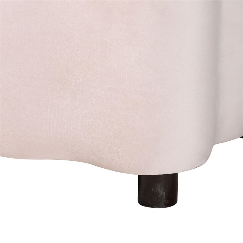 Baxton Studio Paulina Velvet Storage Bench Lift Top Accent Bench Light Pink