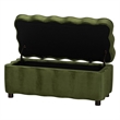 Baxton Studio Paulina Velvet Storage Bench Lift Top Accent Bench Moss Green