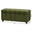 Baxton Studio Paulina Velvet Storage Bench Lift Top Accent Bench Moss Green