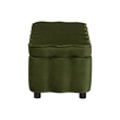 Baxton Studio Paulina Velvet Storage Bench Lift Top Accent Bench Moss Green