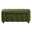 Baxton Studio Paulina Velvet Storage Bench Lift Top Accent Bench Moss Green