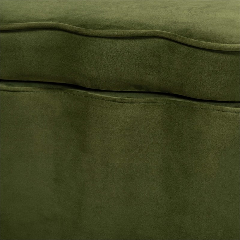 Baxton Studio Paulina Velvet Storage Bench Lift Top Accent Bench Moss Green