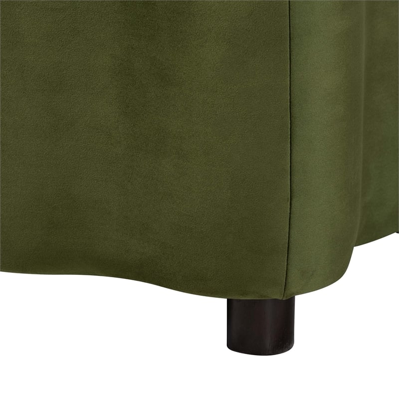 Baxton Studio Paulina Velvet Storage Bench Lift Top Accent Bench Moss Green