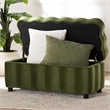 Baxton Studio Paulina Velvet Storage Bench Lift Top Accent Bench Moss Green