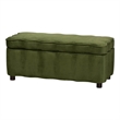 Baxton Studio Paulina Velvet Storage Bench Lift Top Accent Bench Moss Green