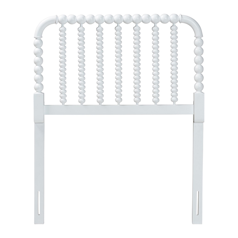 Baxton Studio Finley Turned Bobbin Headboard Crafted Wood Panel Twin White