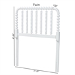 Baxton Studio Finley Turned Bobbin Headboard Crafted Wood Panel Twin White