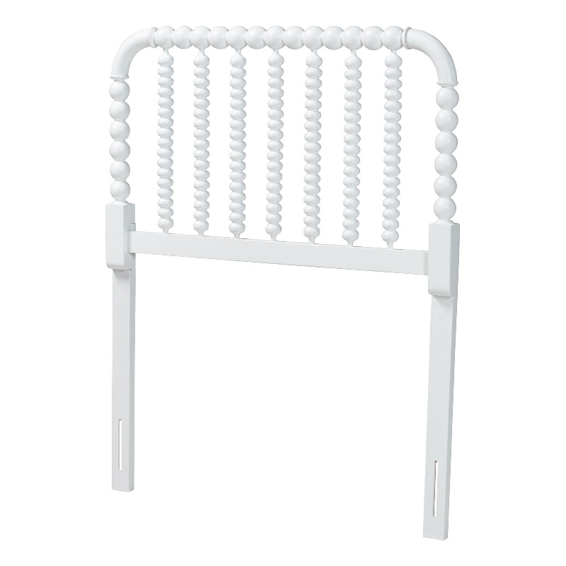 Baxton Studio Finley Turned Bobbin Headboard Crafted Wood Panel Twin White
