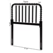 Baxton Studio Finley Turned Bobbin Headboard Crafted Wood Panel Twin Black