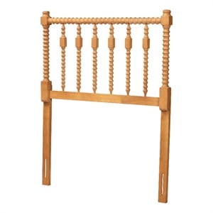 Baxton Studio Juliette Turned Spindle Headboard Wood Panel Twin Oak Brown