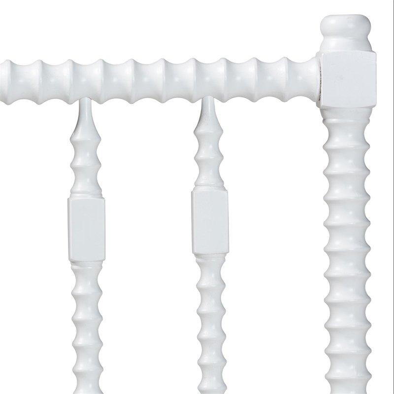 Baxton Studio Juliette Turned Spindle Headboard Crafted Wood Panel Twin White