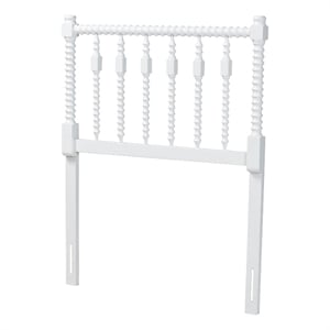 Baxton Studio Juliette Turned Spindle Headboard Crafted Wood Panel Twin White